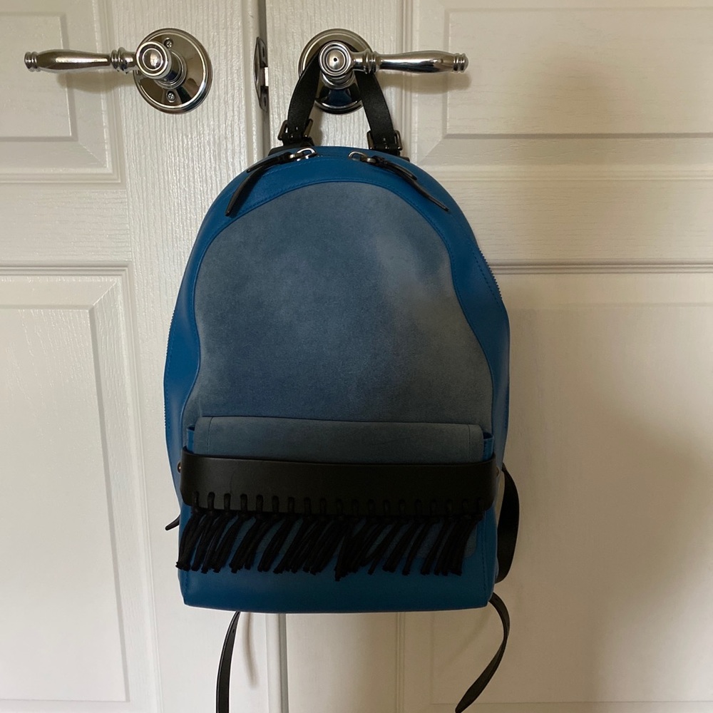 $1095 3.1 Phillip Lim blue Leather Fringe Bianca